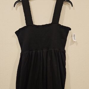 Old Navy Black Textured Sleeveless Dress